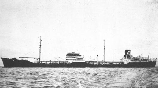 The SS Oklahoma was a commercial steam tanker operated by Texaco. But it was carrying military cargo when it was torpedoed in March 1945. Photo courtesy of Texaco.