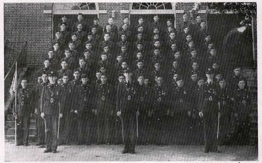 Company B of the Tech High School ROTC in 1943. The names are listed alphabetically so it is unknown which one of them is Richard Barge.  