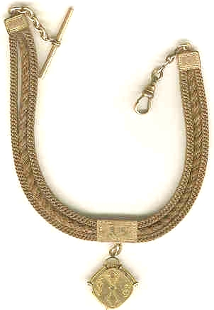 This is a gentleman's watch chain made out of human hair. I can't imagine how many hours it took. 