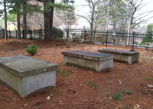 Three box graves contain a mother and two sons. Robert Mansfield Braden, was the husband and father but his grave has not been found. 