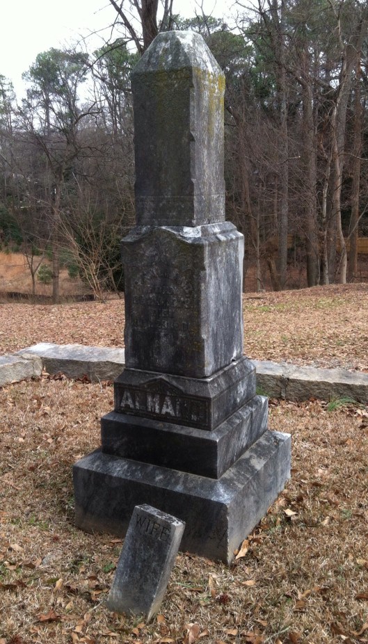 Grier Almand's gravestone indicates nothing about the horrible cause of his death.
