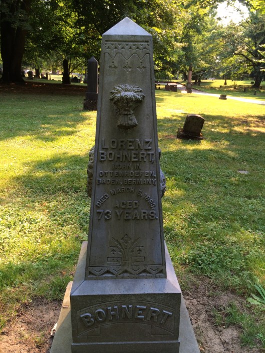 A common decorative motif on white bronze monuments is the sheaf of wheat. It can be a symbol of the Body of Christ. It can also represent a long life, usually more than 70 years.