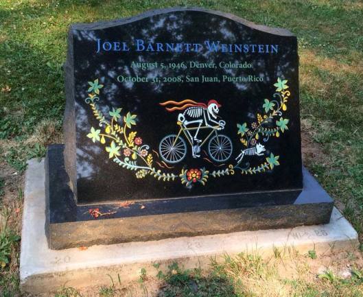 Joel Weinstein's gravestone was as unique as he was.