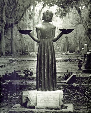 The "Bird Girl" statue sculpted by Sylvia Shaw Judson in 1936 is featured in the movie. It was eventually moved to the Telfair Art Museum to protect it from being damaged by tourists.