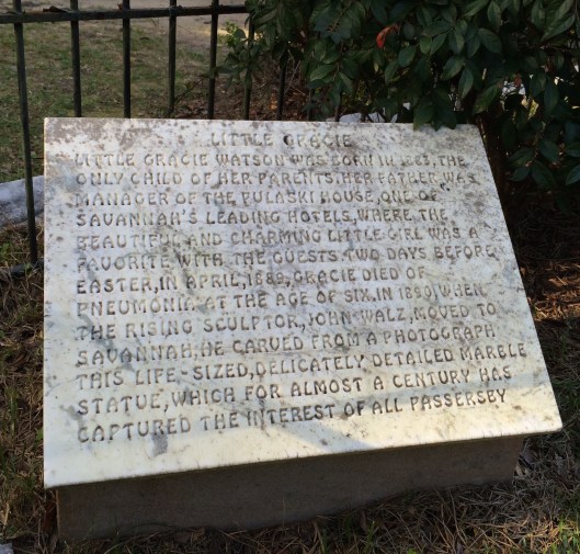 This stone details the story of Gracie's short life.