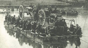Pontoon boats like this one ferried Union soldiers across Sope Creek so they could advance south to Atlanta. Photo courtesy of Newspapers. 