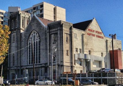 Wheat Street Baptist Church is located on Auburn Avenue near the Martin Luther King, Jr. National Historic Site. 