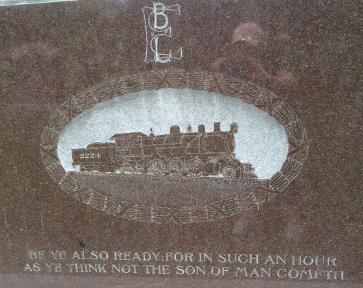 The logo of the Brotherhood of Locomotive Engineers is one I have seeen in several Georgia emeteries.