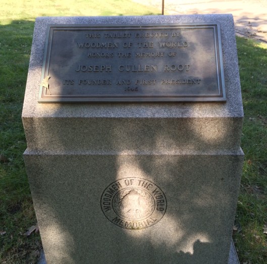 Plaque honoring Joseph Cullen Root. 
