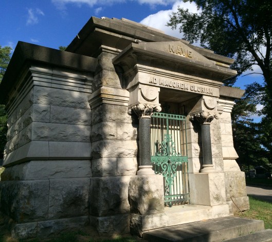 The Nave Mausoleum is much more traditional than the McCord one.