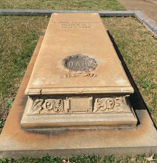 Daniel Haney's grave is engraved on the sides, more ornate than most tablet markers.