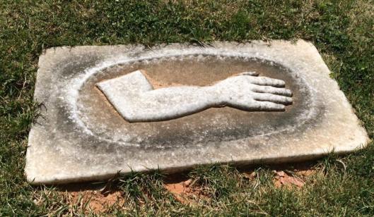 I can honestly say I've never seen a grave marker for a body part before.