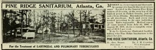 Pine Ridge was one of many sanitariums in operation during the turn of the century for the treatment of Tuberculosis patients.