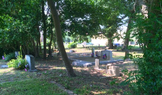 A back view of Lewis Christian Cemetery through Friendly Union Cemetery.